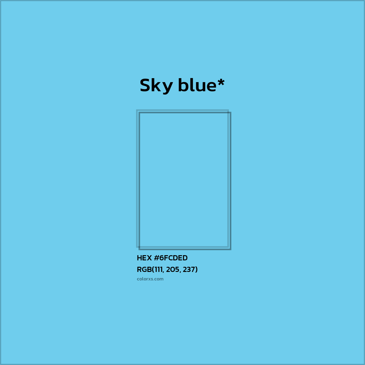 HEX #6FCDED Color Name, Color Code, Palettes, Similar Paints, Images