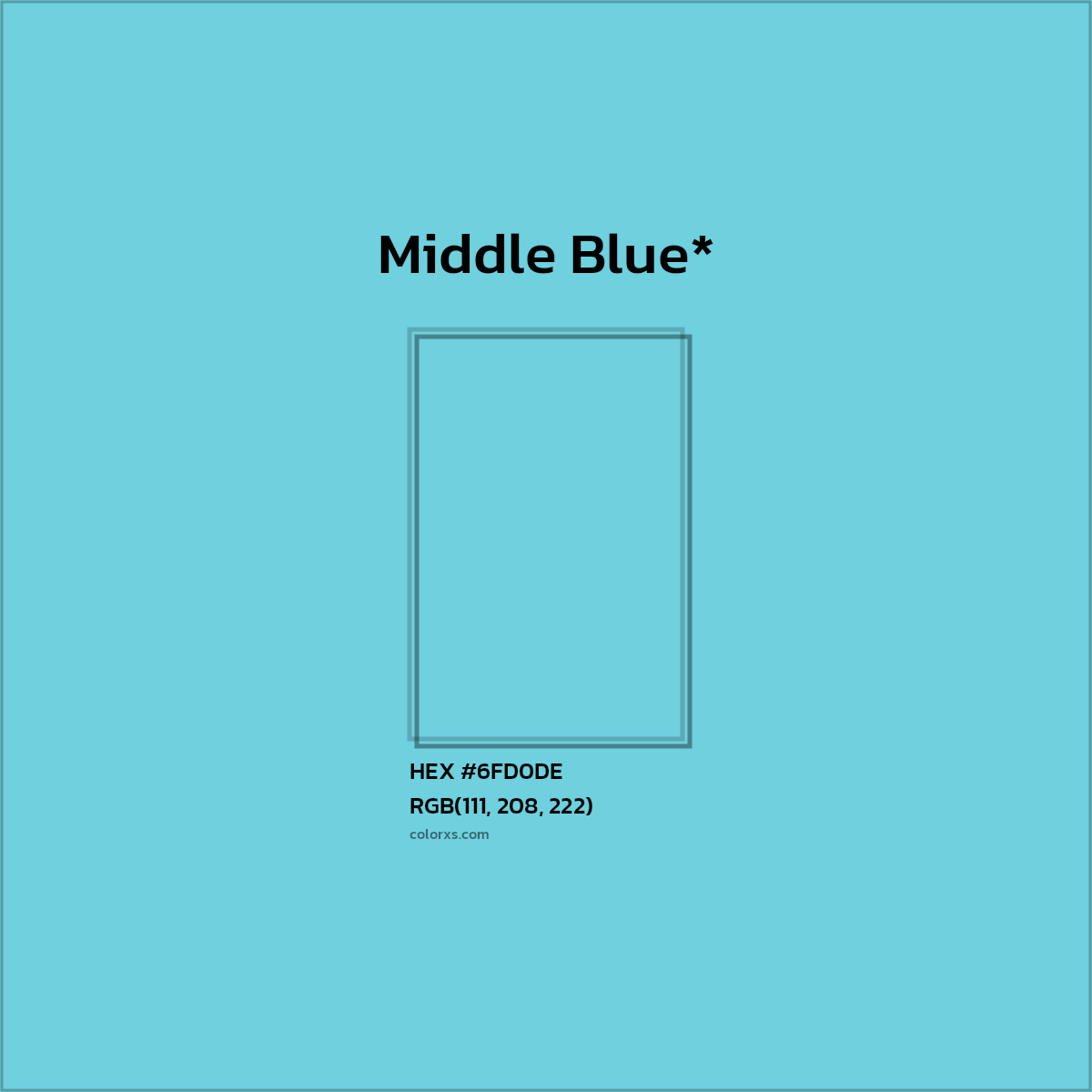 HEX #6FD0DE Color Name, Color Code, Palettes, Similar Paints, Images