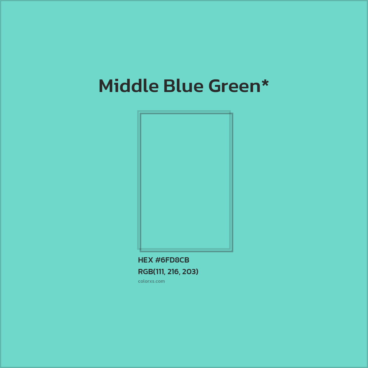 HEX #6FD8CB Color Name, Color Code, Palettes, Similar Paints, Images