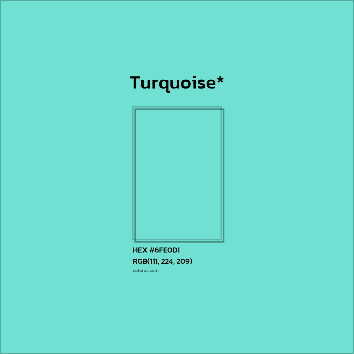 HEX #6FE0D1 Color Name, Color Code, Palettes, Similar Paints, Images