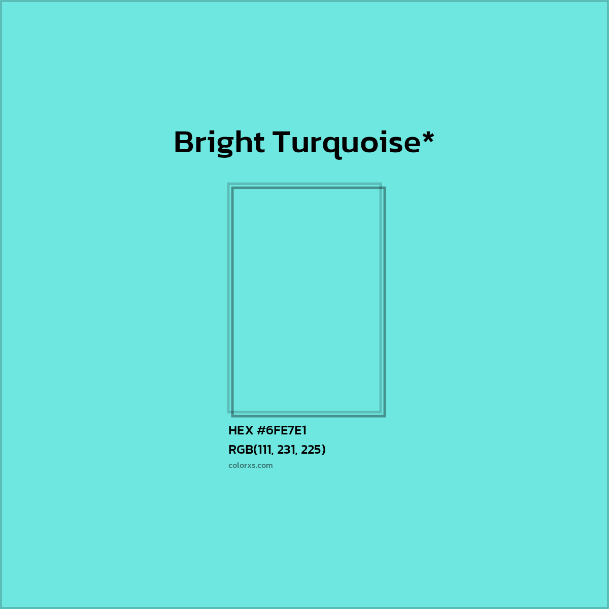 HEX #6FE7E1 Color Name, Color Code, Palettes, Similar Paints, Images