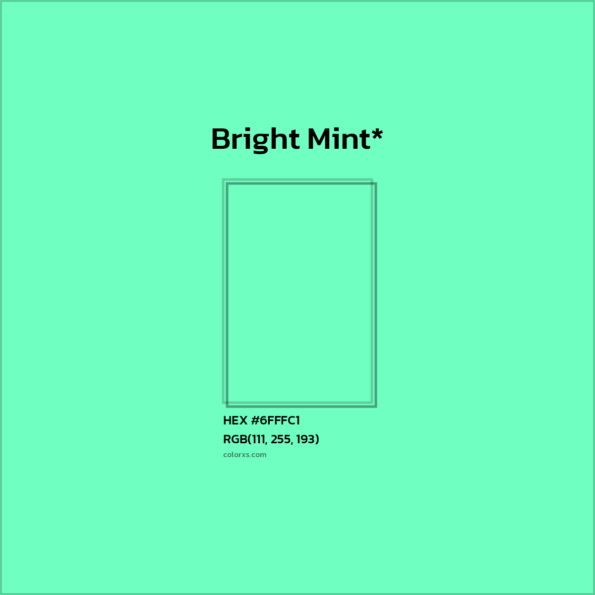 HEX #6FFFC1 Color Name, Color Code, Palettes, Similar Paints, Images