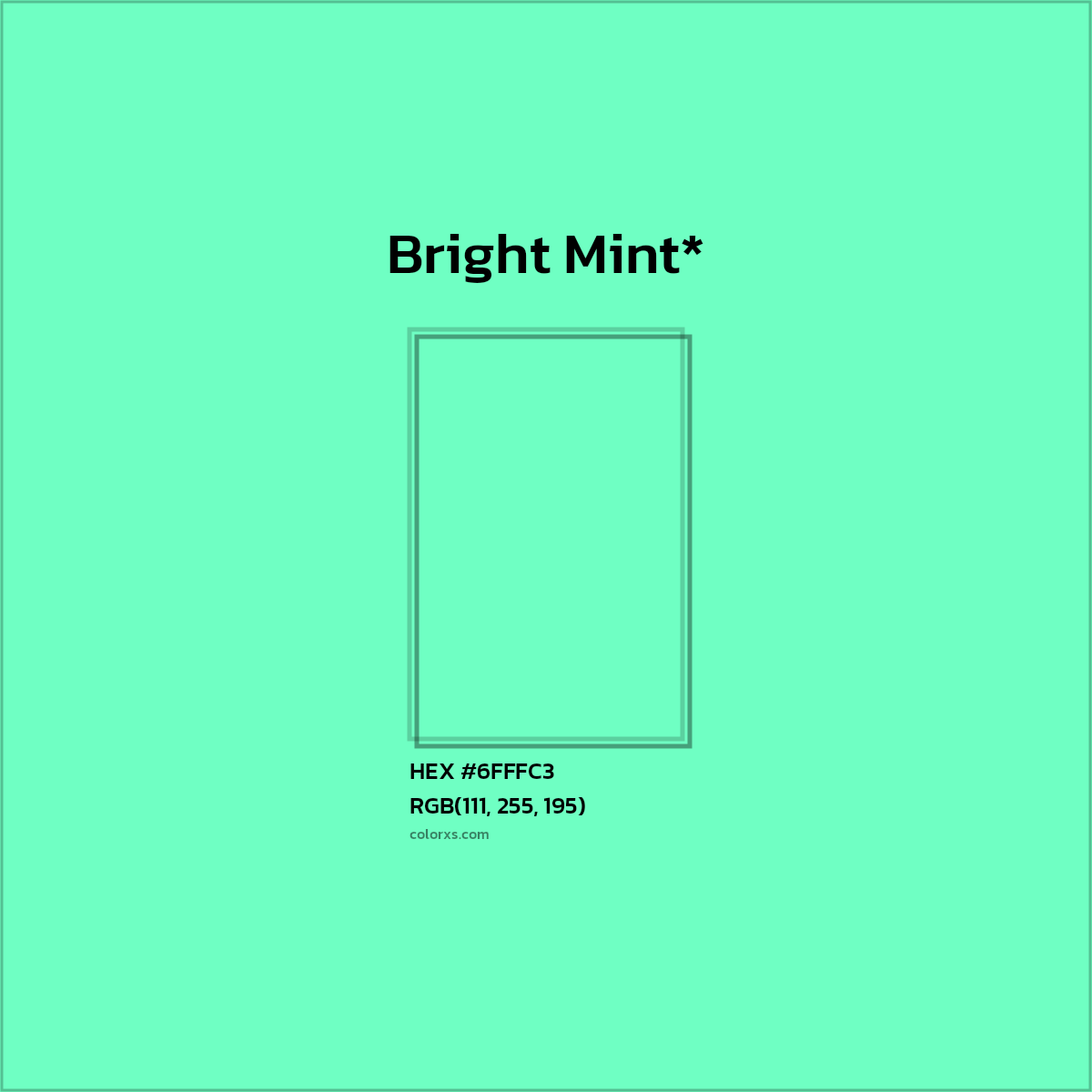 HEX #6FFFC3 Color Name, Color Code, Palettes, Similar Paints, Images