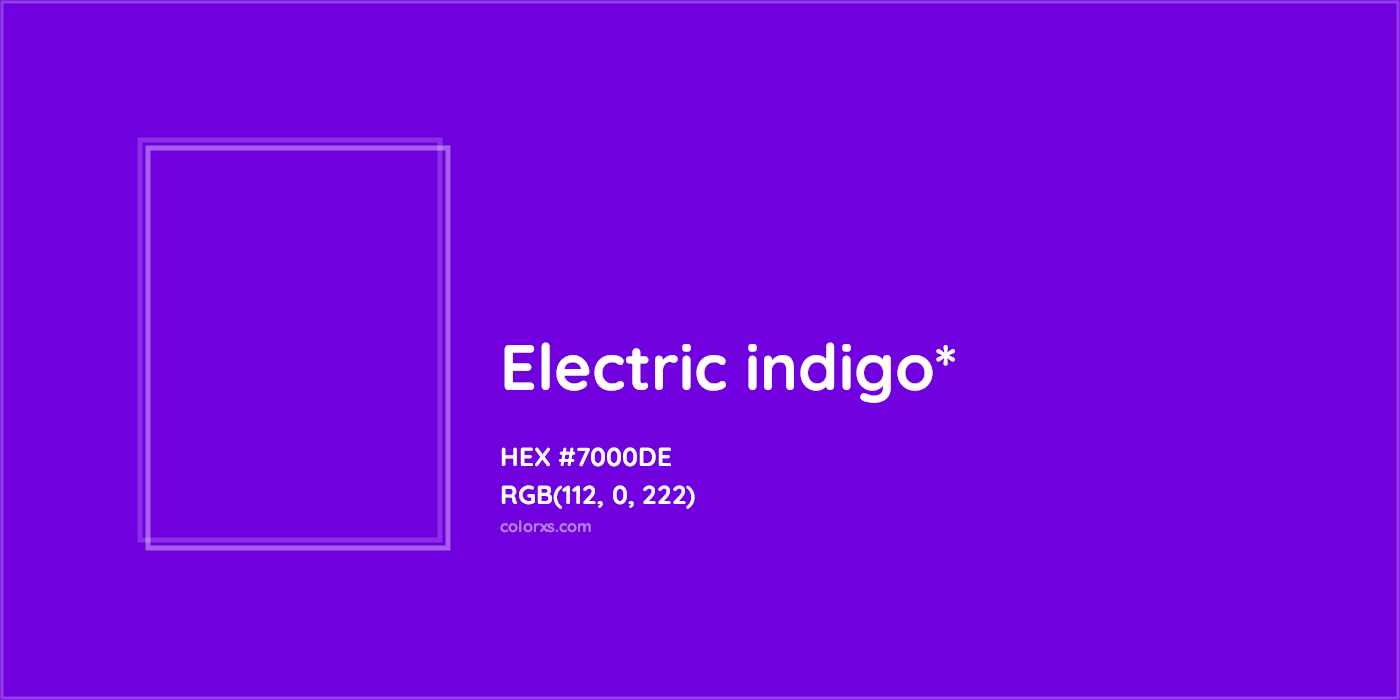 HEX #7000DE Color Name, Color Code, Palettes, Similar Paints, Images