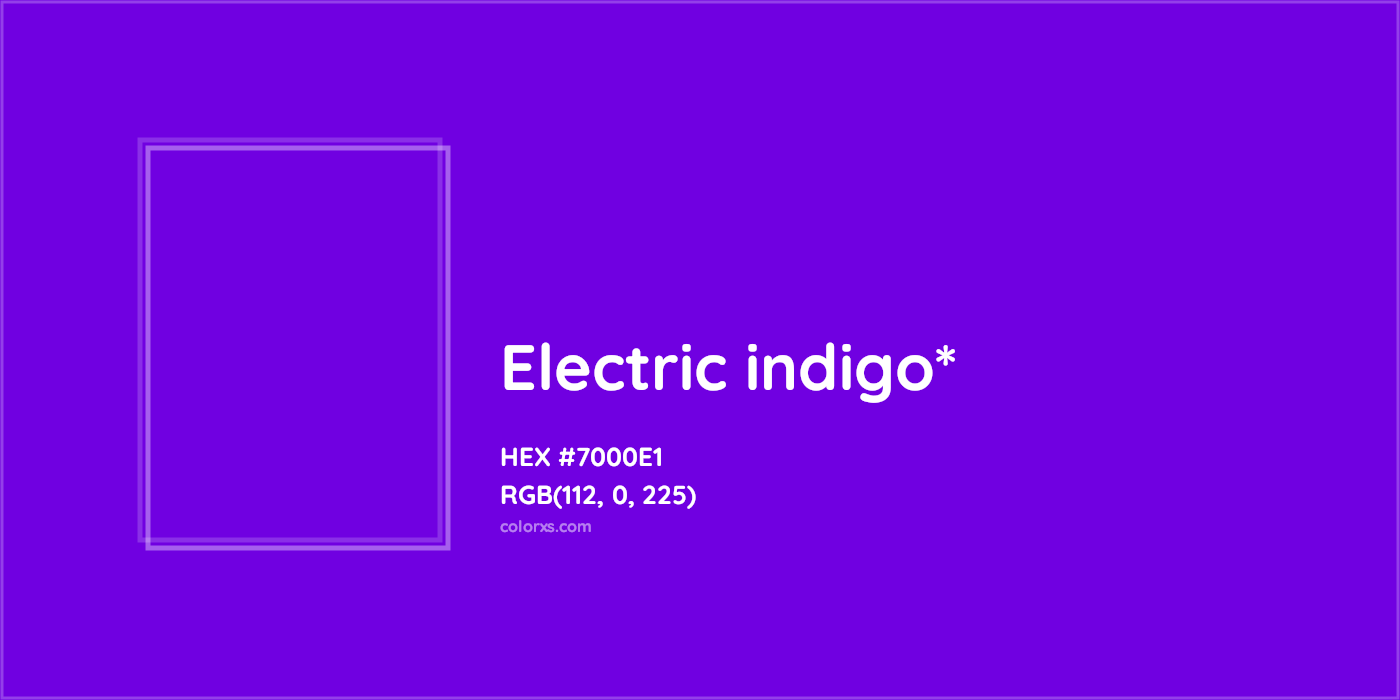 HEX #7000E1 Color Name, Color Code, Palettes, Similar Paints, Images