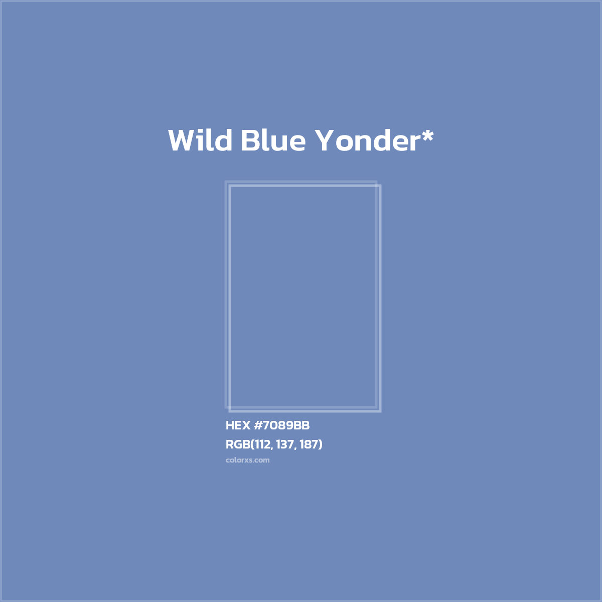 HEX #7089BB Color Name, Color Code, Palettes, Similar Paints, Images
