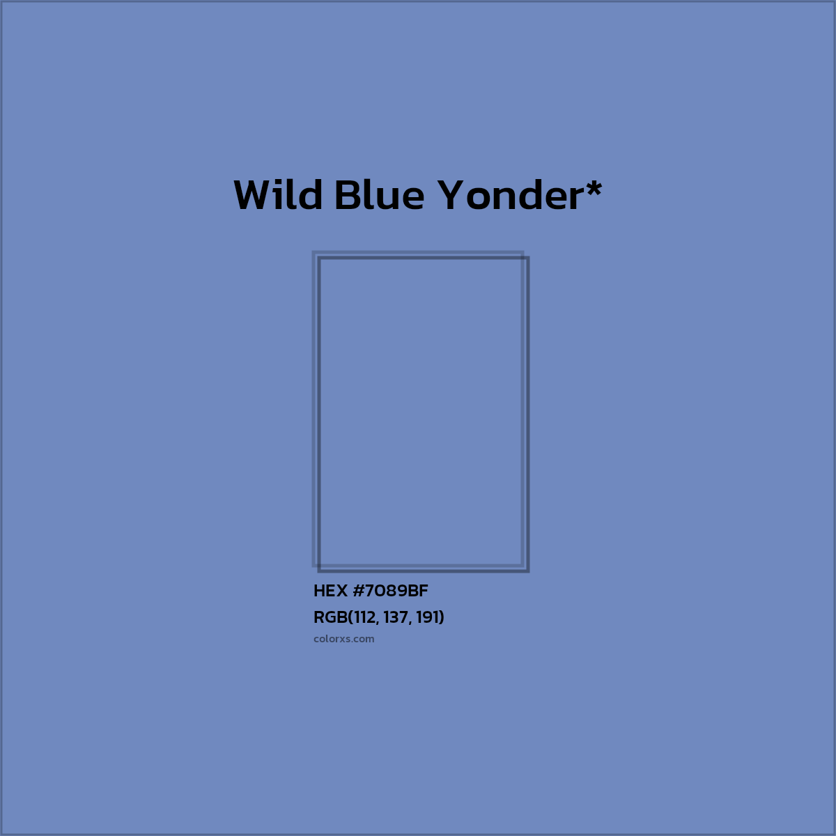 HEX #7089BF Color Name, Color Code, Palettes, Similar Paints, Images