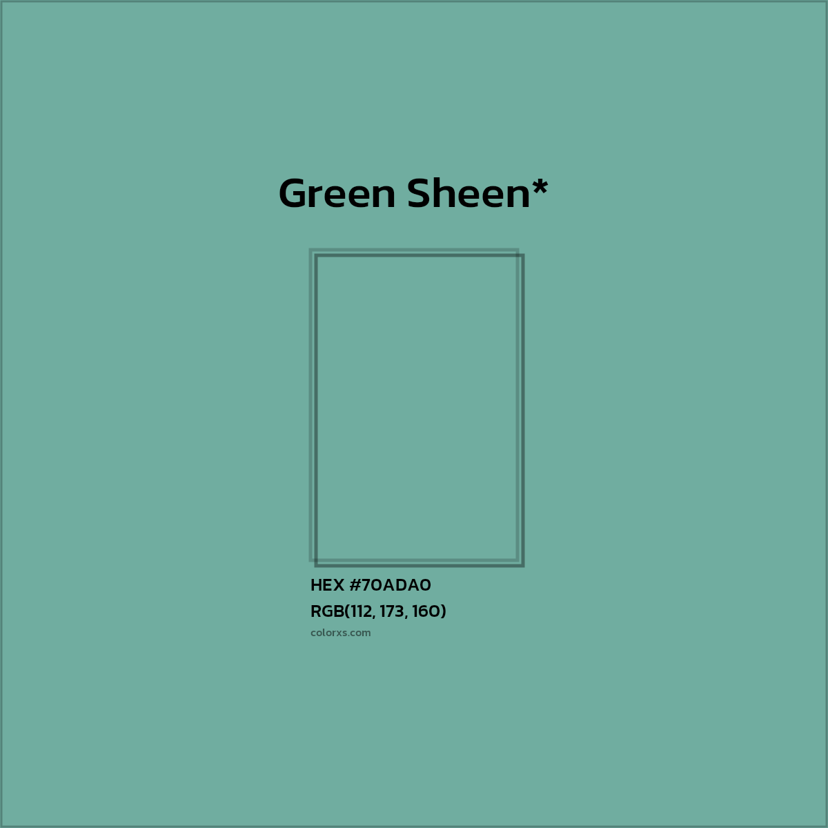 HEX #70ADA0 Color Name, Color Code, Palettes, Similar Paints, Images