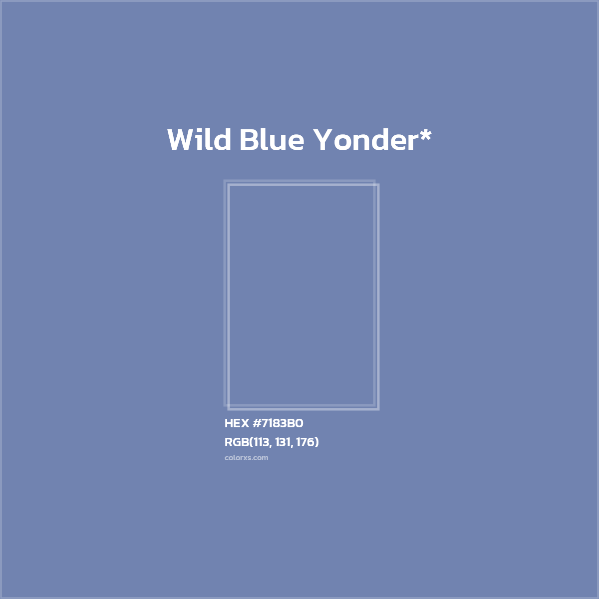HEX #7183B0 Color Name, Color Code, Palettes, Similar Paints, Images