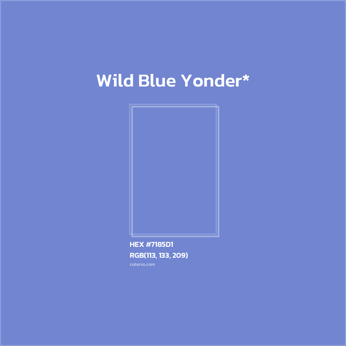 HEX #7185D1 Color Name, Color Code, Palettes, Similar Paints, Images