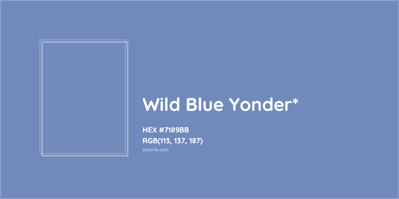 HEX #7189BB Color Name, Color Code, Palettes, Similar Paints, Images