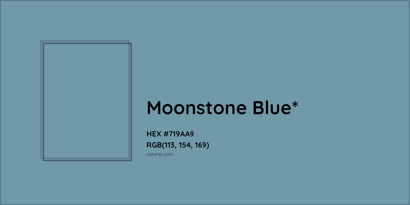 HEX #719AA9 Color Name, Color Code, Palettes, Similar Paints, Images
