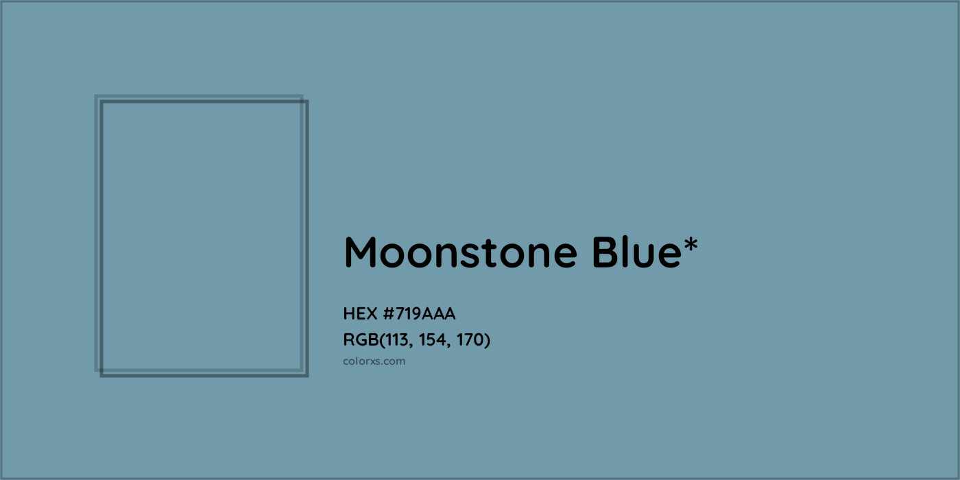HEX #719AAA Color Name, Color Code, Palettes, Similar Paints, Images