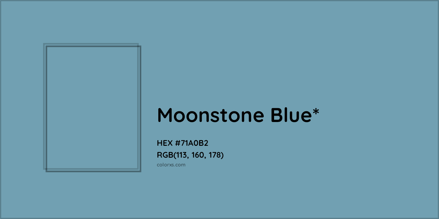 HEX #71A0B2 Color Name, Color Code, Palettes, Similar Paints, Images