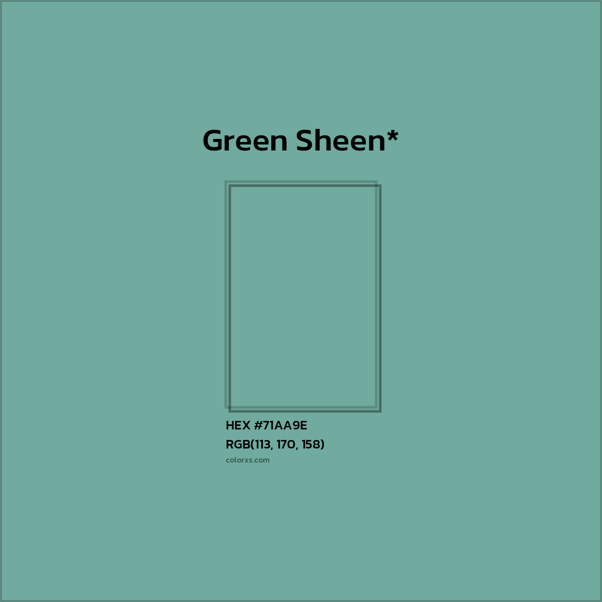 HEX #71AA9E Color Name, Color Code, Palettes, Similar Paints, Images