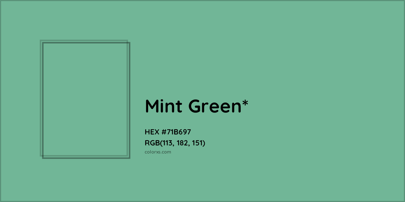 HEX #71B697 Color Name, Color Code, Palettes, Similar Paints, Images
