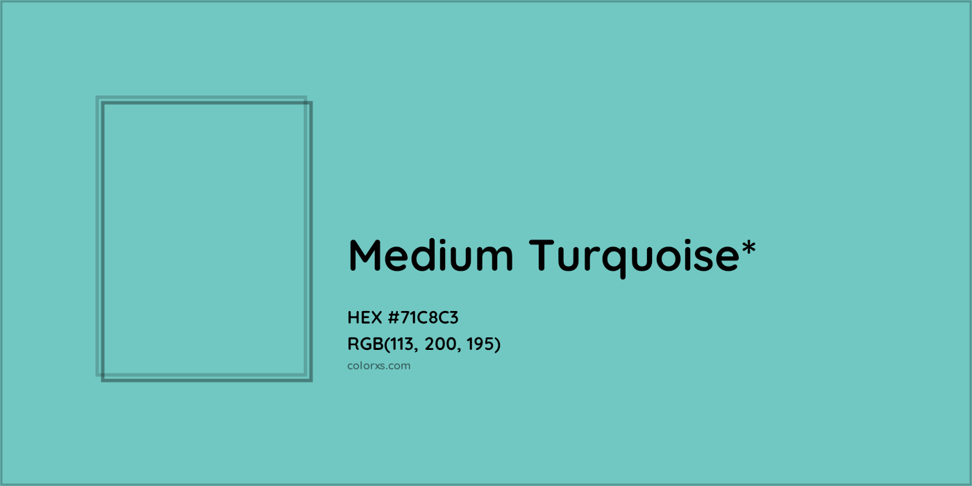 HEX #71C8C3 Color Name, Color Code, Palettes, Similar Paints, Images