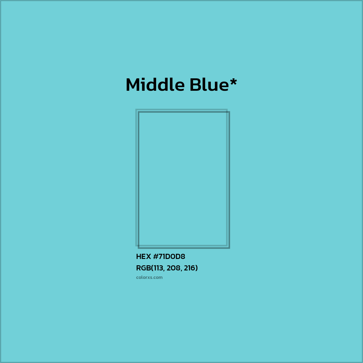 HEX #71D0D8 Color Name, Color Code, Palettes, Similar Paints, Images