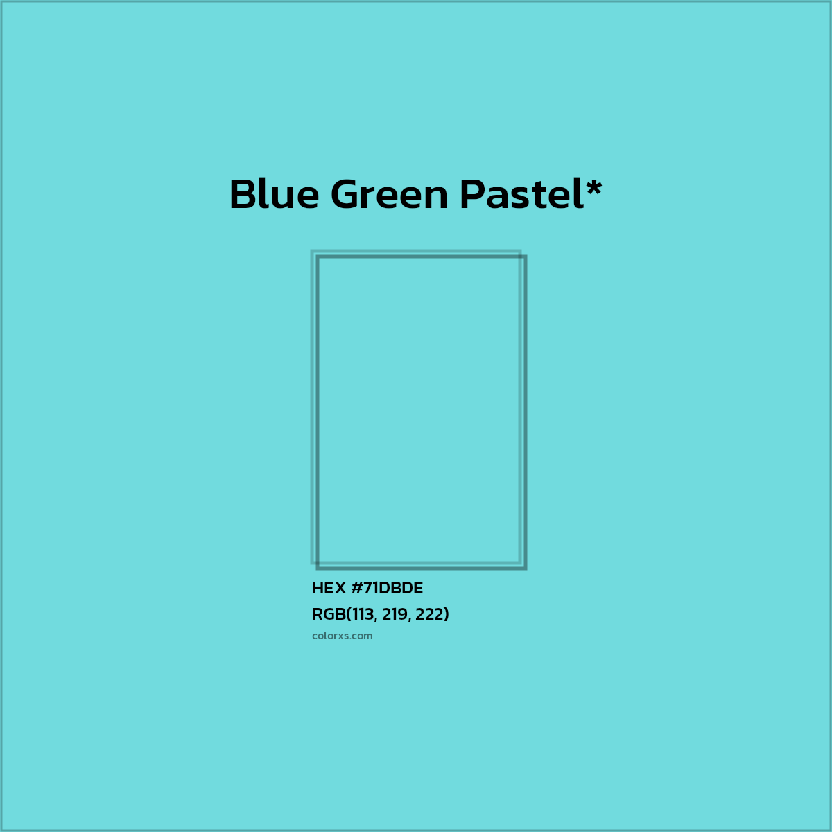 HEX #71DBDE Color Name, Color Code, Palettes, Similar Paints, Images