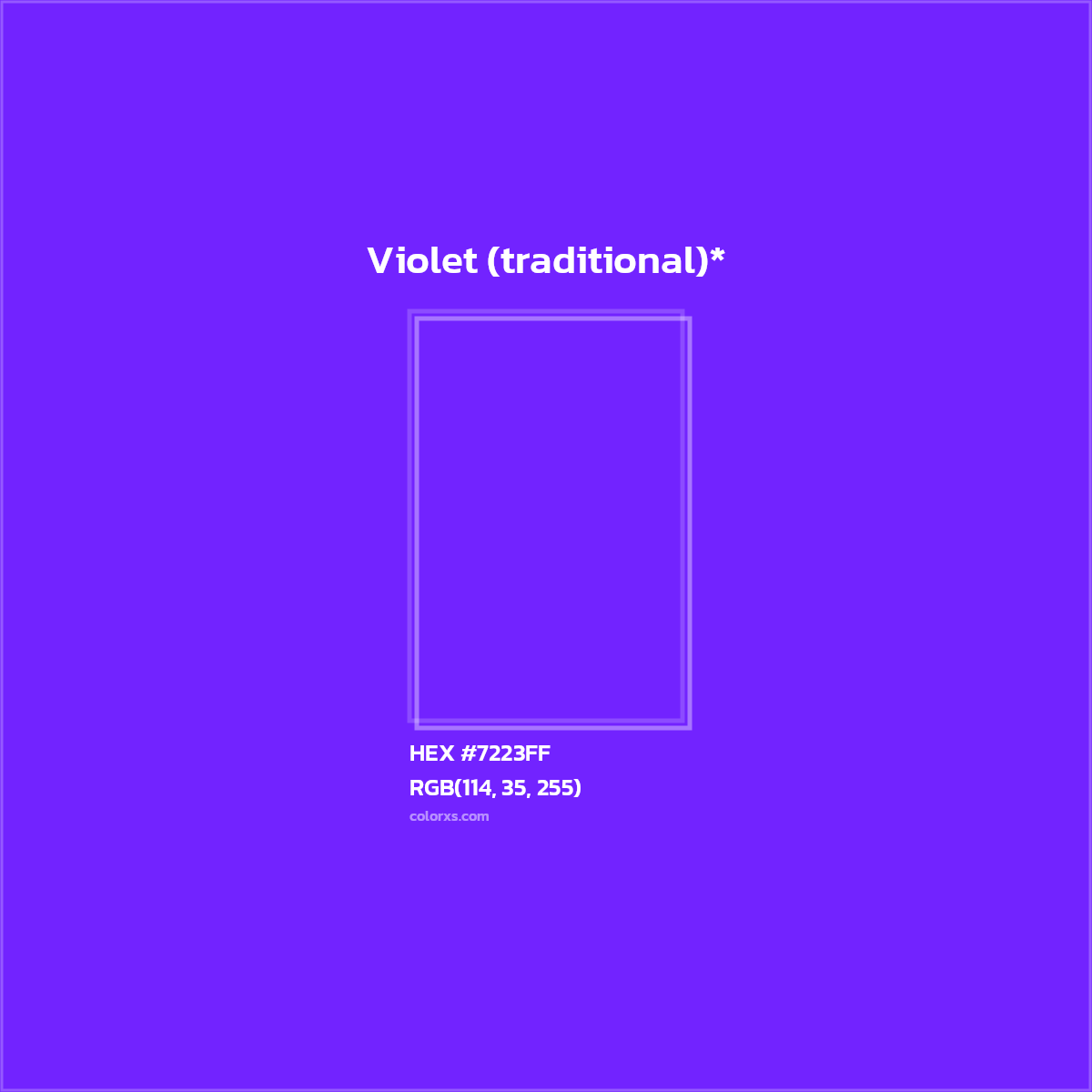 HEX #7223FF Color Name, Color Code, Palettes, Similar Paints, Images