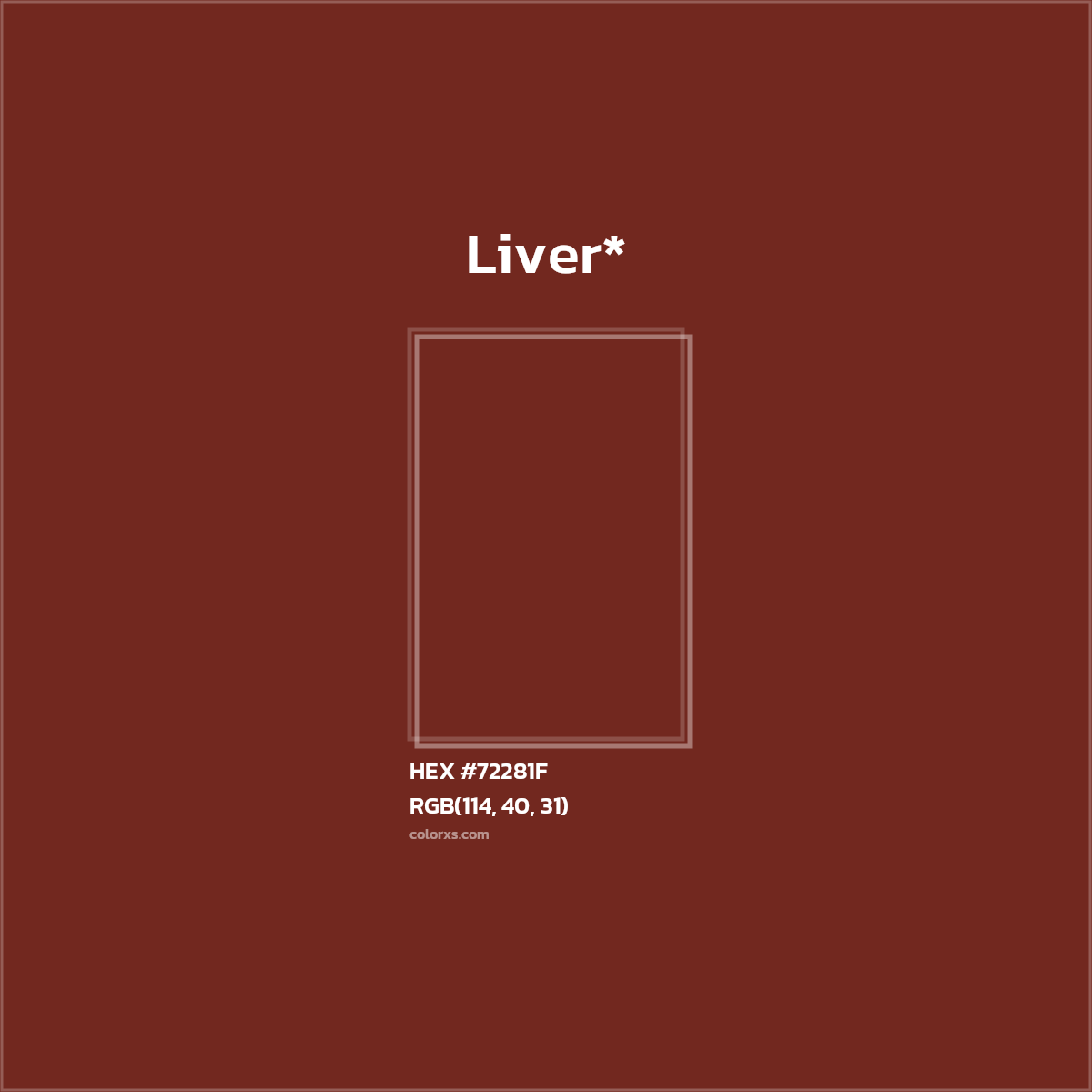 HEX #72281F Color Name, Color Code, Palettes, Similar Paints, Images