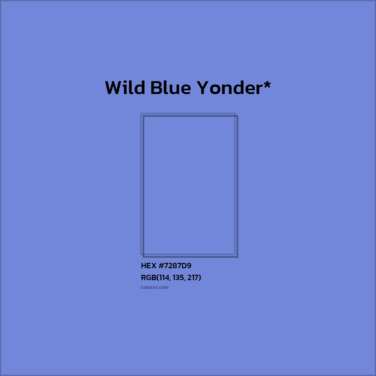 HEX #7287D9 Color Name, Color Code, Palettes, Similar Paints, Images