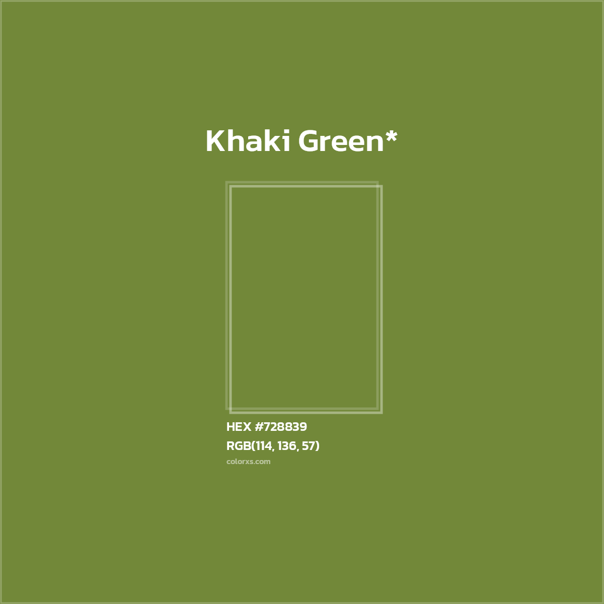 HEX #728839 Color Name, Color Code, Palettes, Similar Paints, Images
