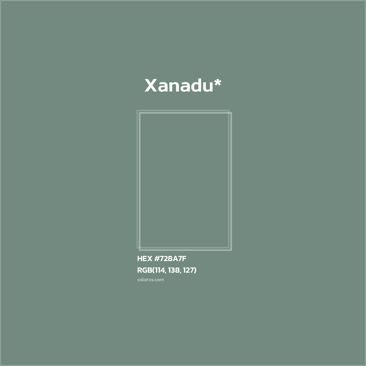 HEX #728A7F Color Name, Color Code, Palettes, Similar Paints, Images