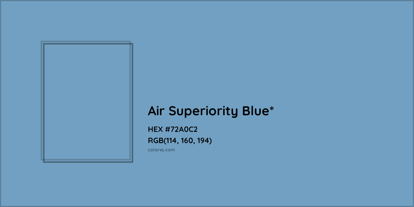 HEX #72A0C2 Color Name, Color Code, Palettes, Similar Paints, Images