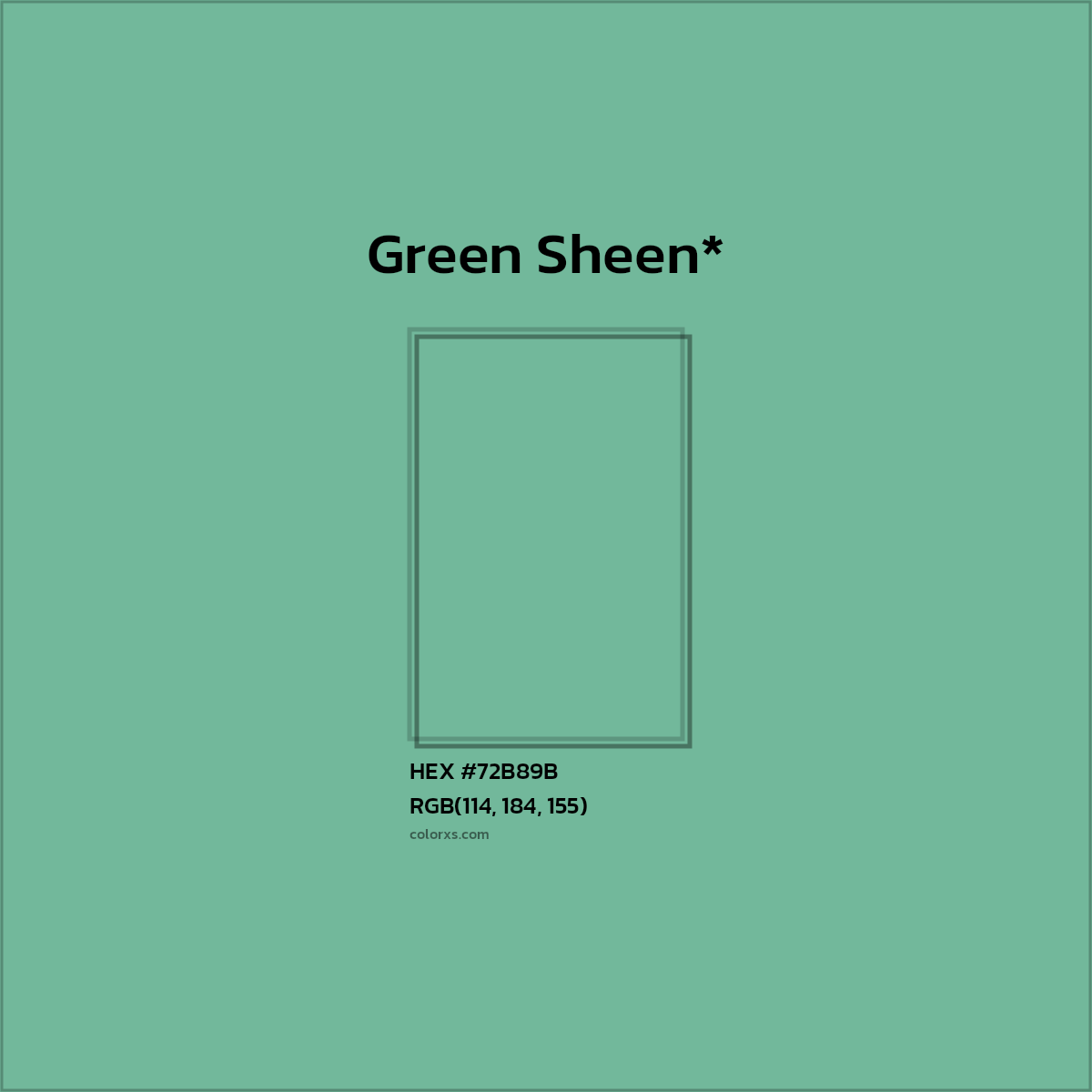 HEX #72B89B Color Name, Color Code, Palettes, Similar Paints, Images