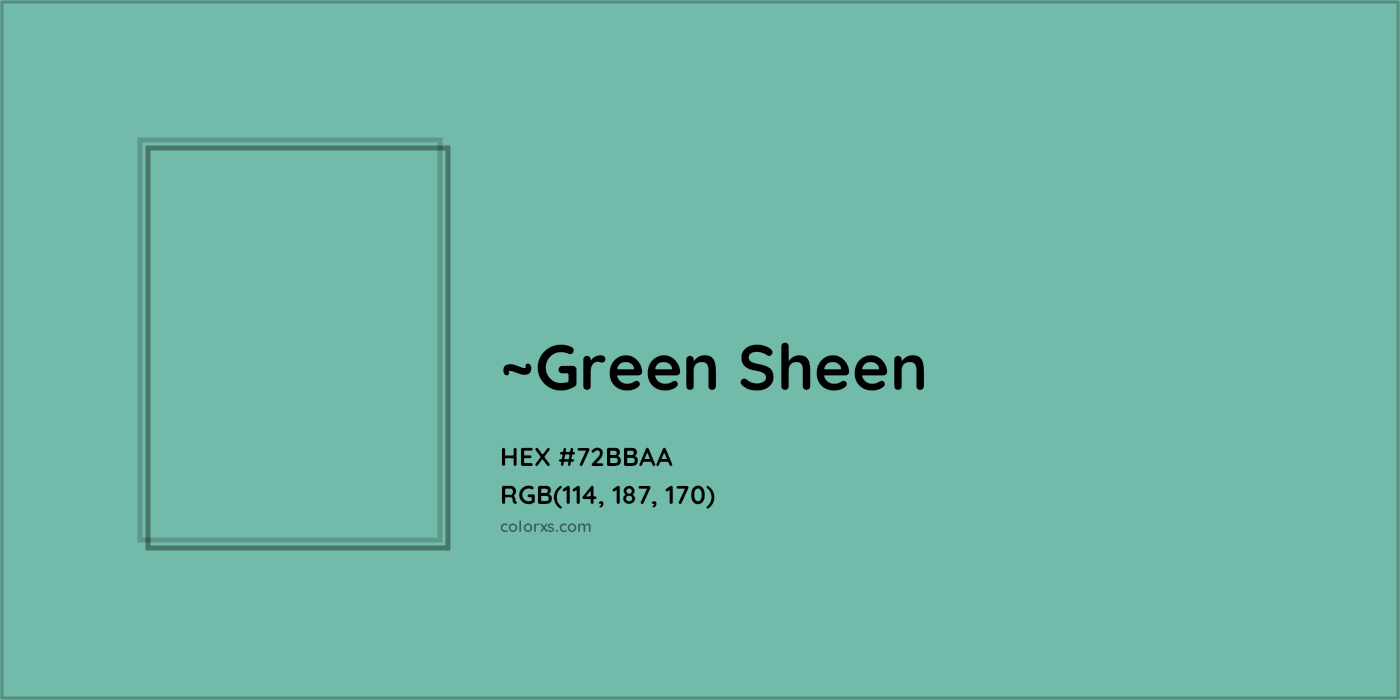 HEX #72BBAA Color Name, Color Code, Palettes, Similar Paints, Images