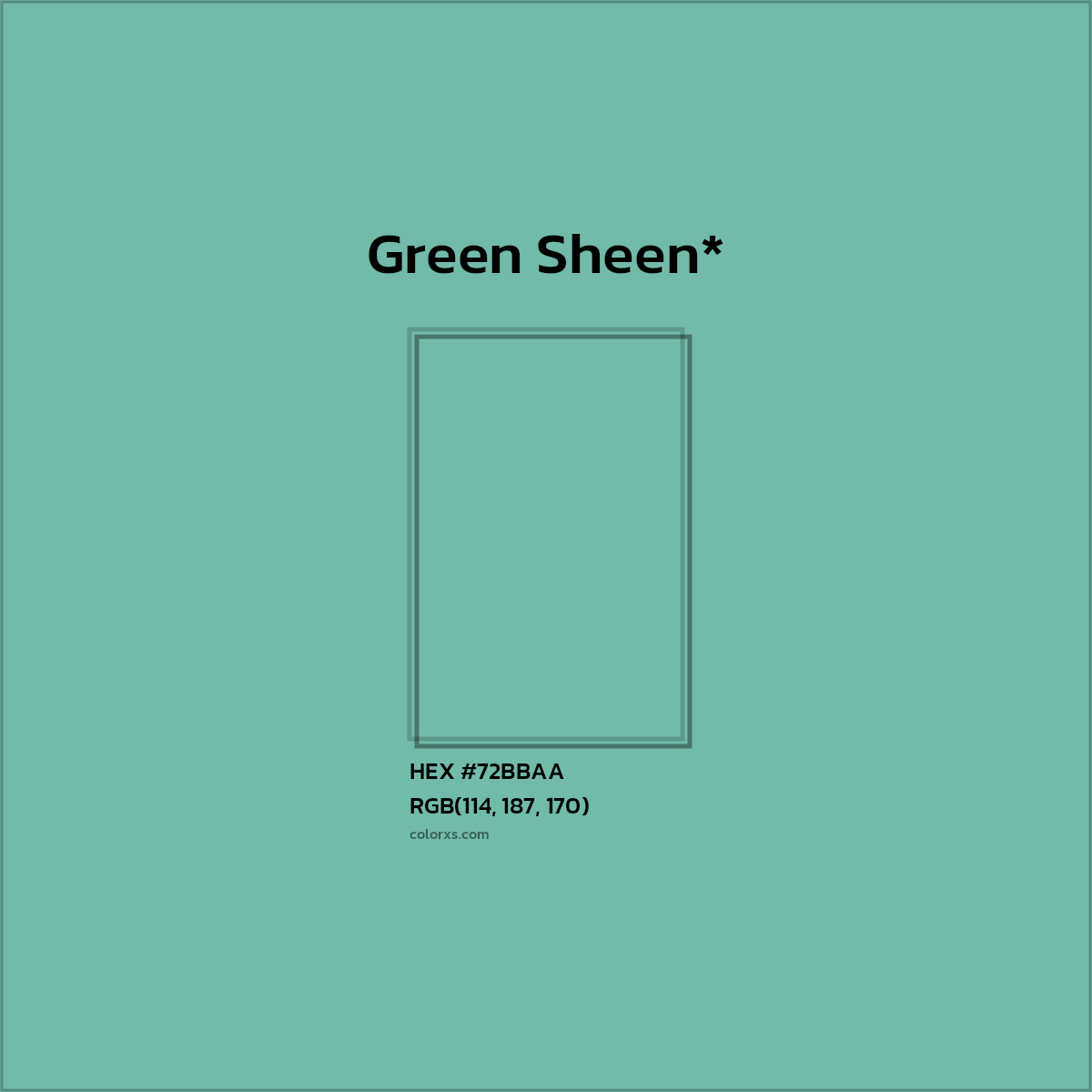 HEX #72BBAA Color Name, Color Code, Palettes, Similar Paints, Images