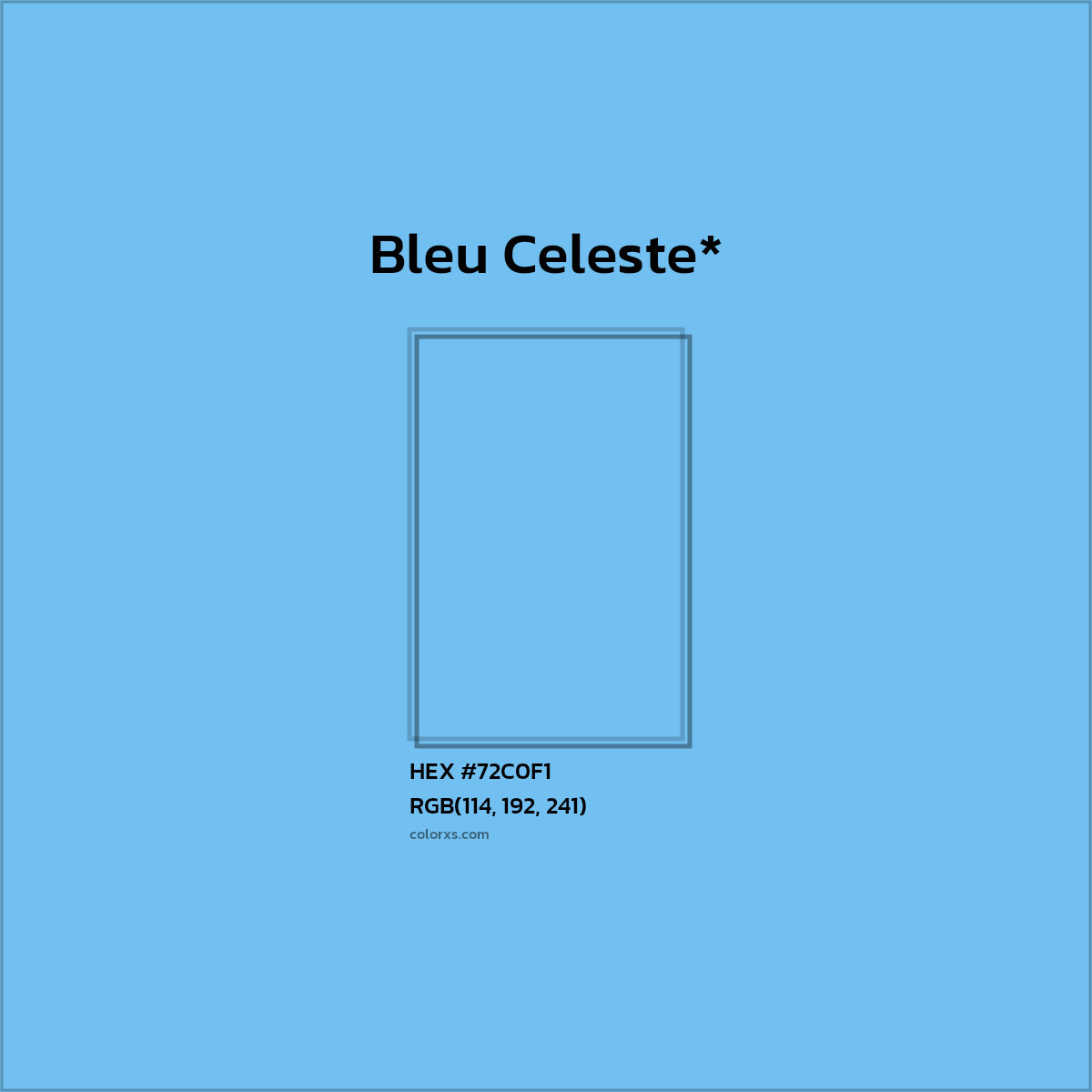 HEX #72C0F1 Color Name, Color Code, Palettes, Similar Paints, Images