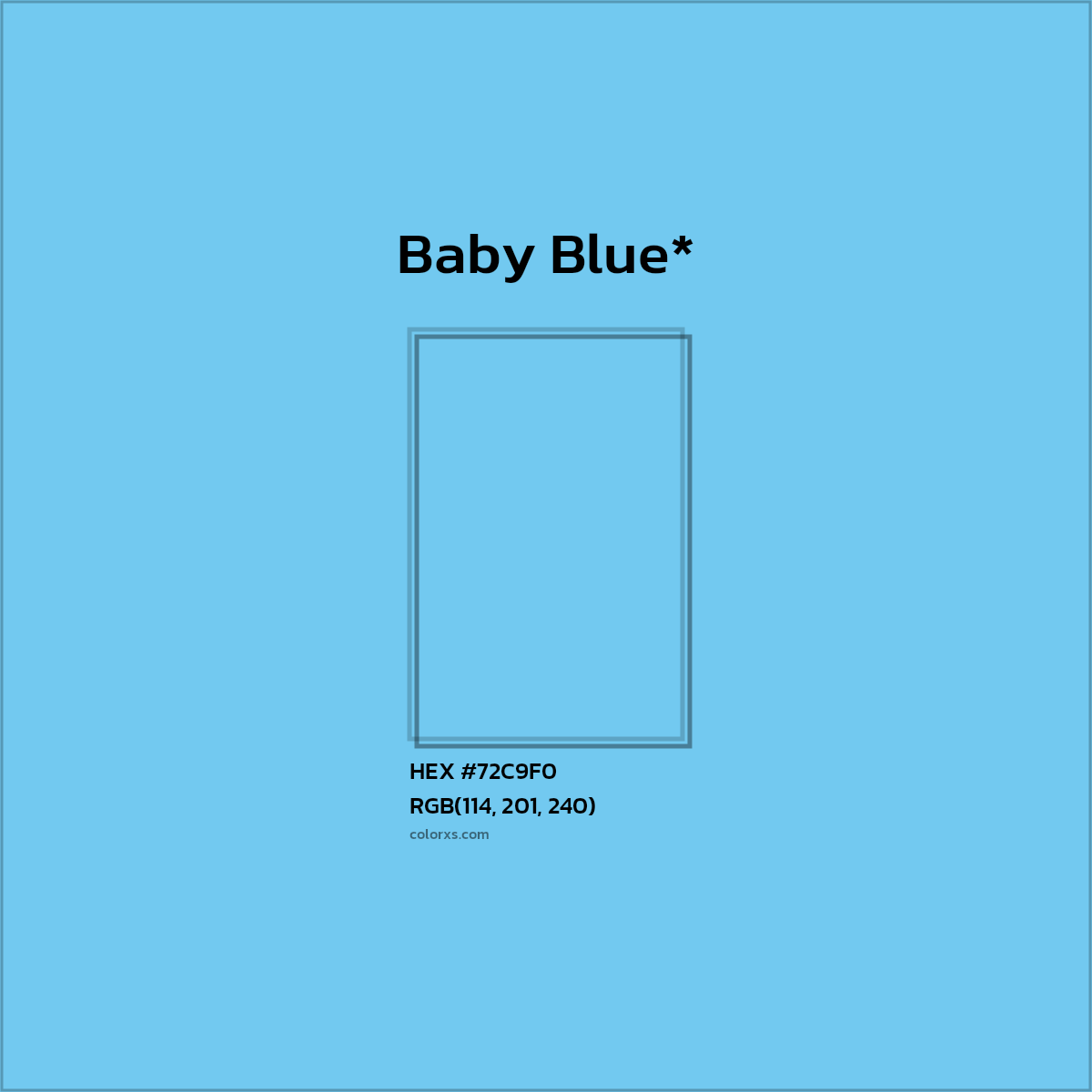 HEX #72C9F0 Color Name, Color Code, Palettes, Similar Paints, Images