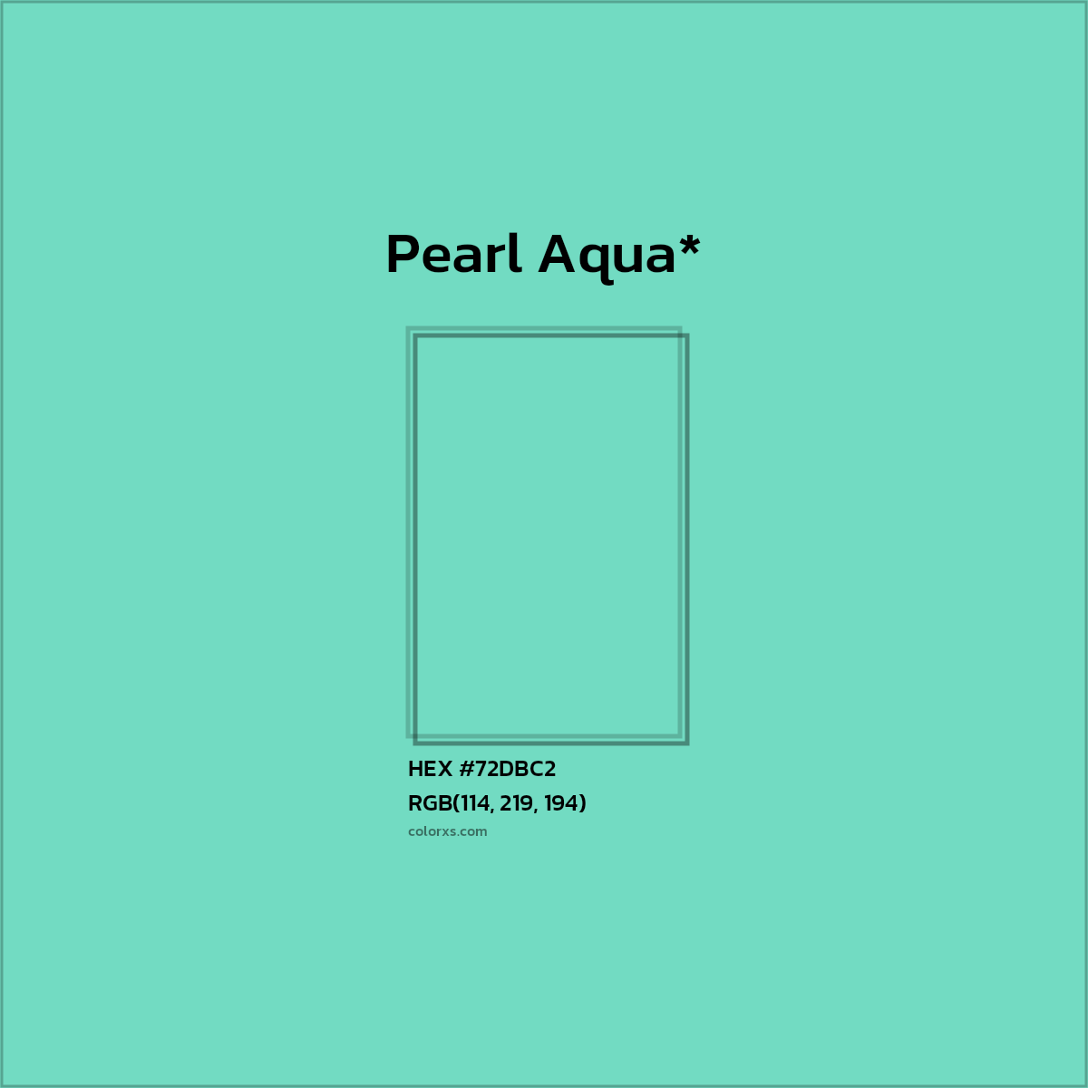 HEX #72DBC2 Color Name, Color Code, Palettes, Similar Paints, Images