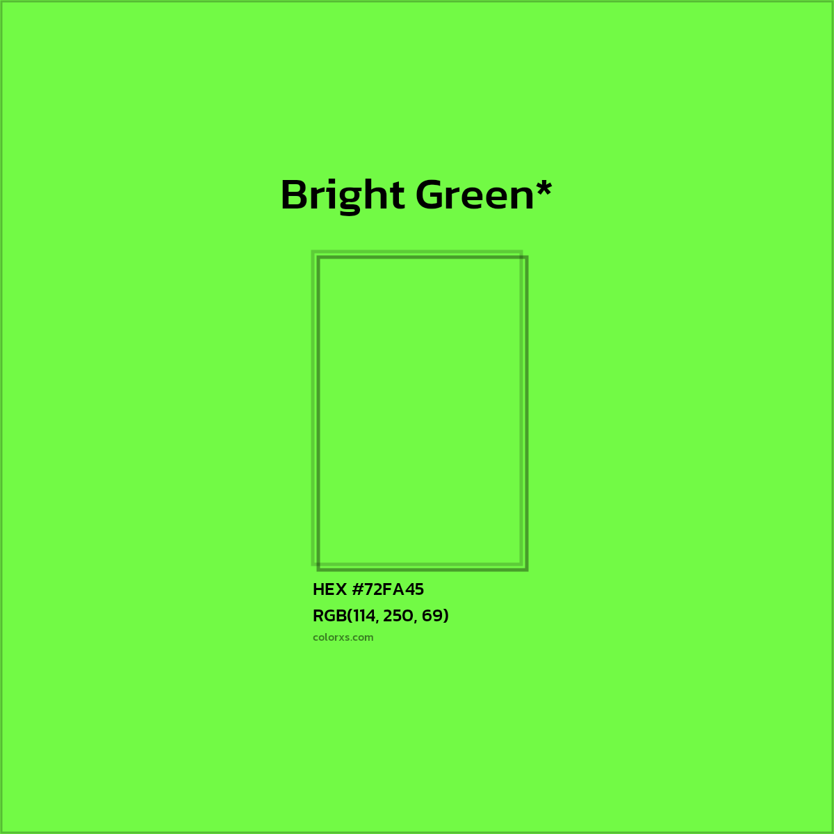HEX #72FA45 Color Name, Color Code, Palettes, Similar Paints, Images