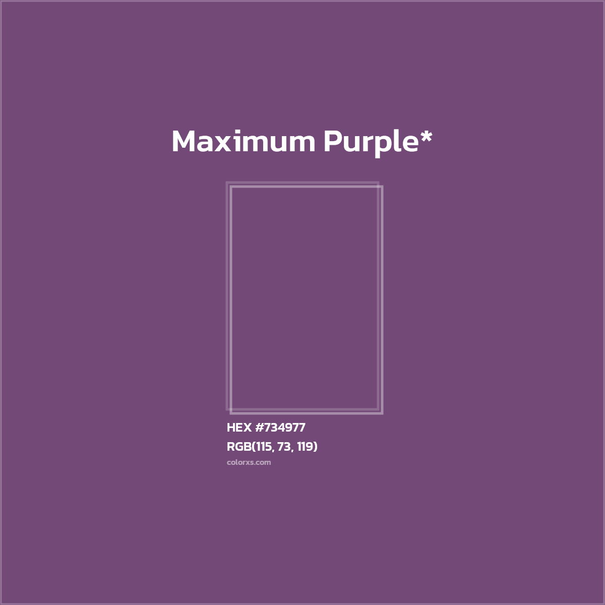 HEX #734977 Color Name, Color Code, Palettes, Similar Paints, Images