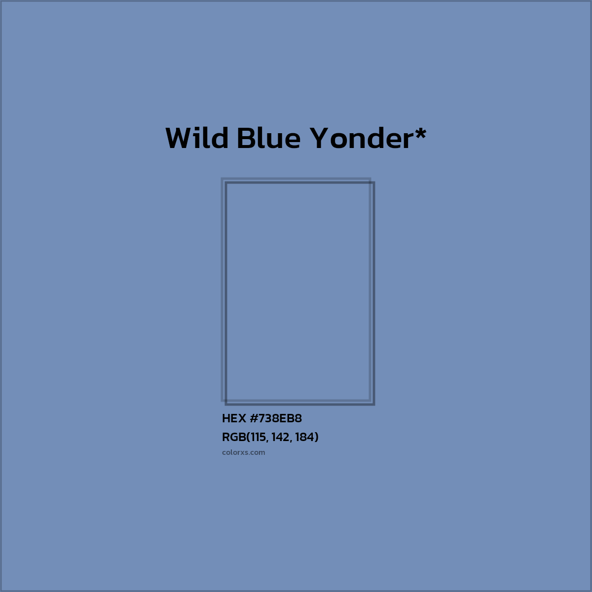 HEX #738EB8 Color Name, Color Code, Palettes, Similar Paints, Images