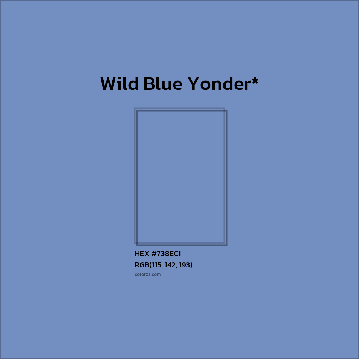 HEX #738EC1 Color Name, Color Code, Palettes, Similar Paints, Images
