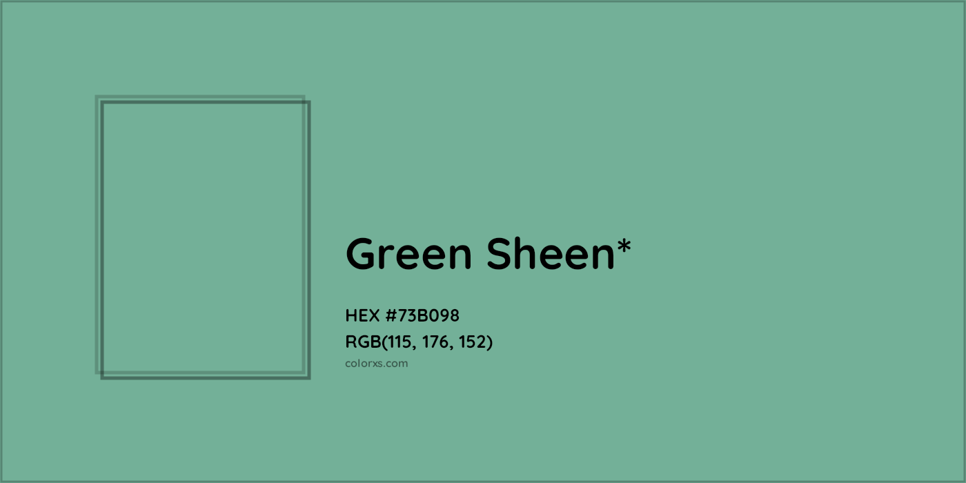 HEX #73B098 Color Name, Color Code, Palettes, Similar Paints, Images