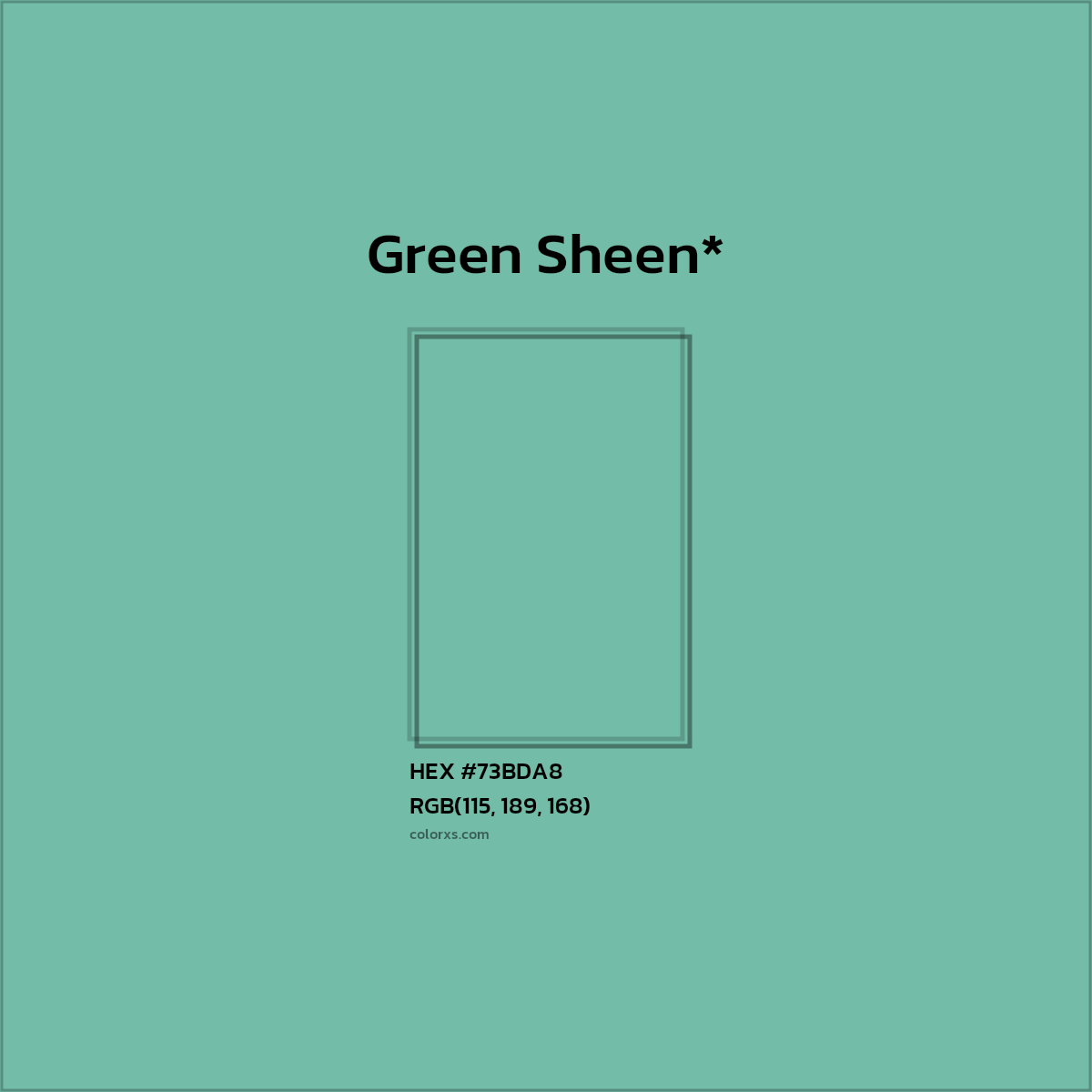 HEX #73BDA8 Color Name, Color Code, Palettes, Similar Paints, Images