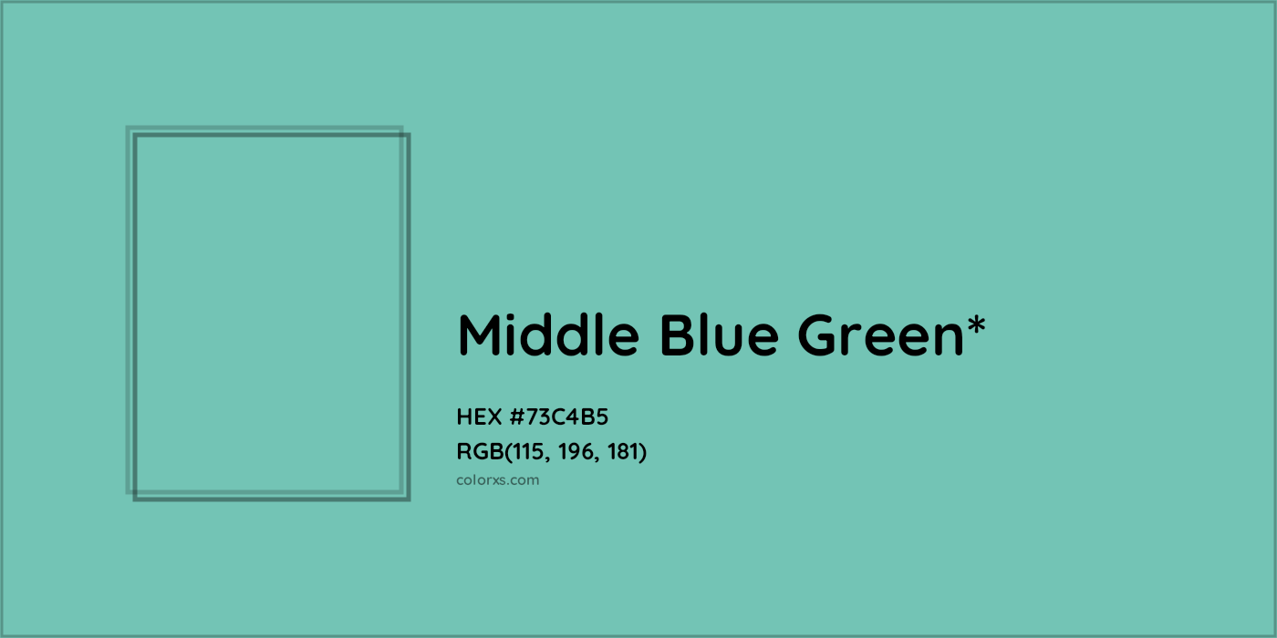 HEX #73C4B5 Color Name, Color Code, Palettes, Similar Paints, Images