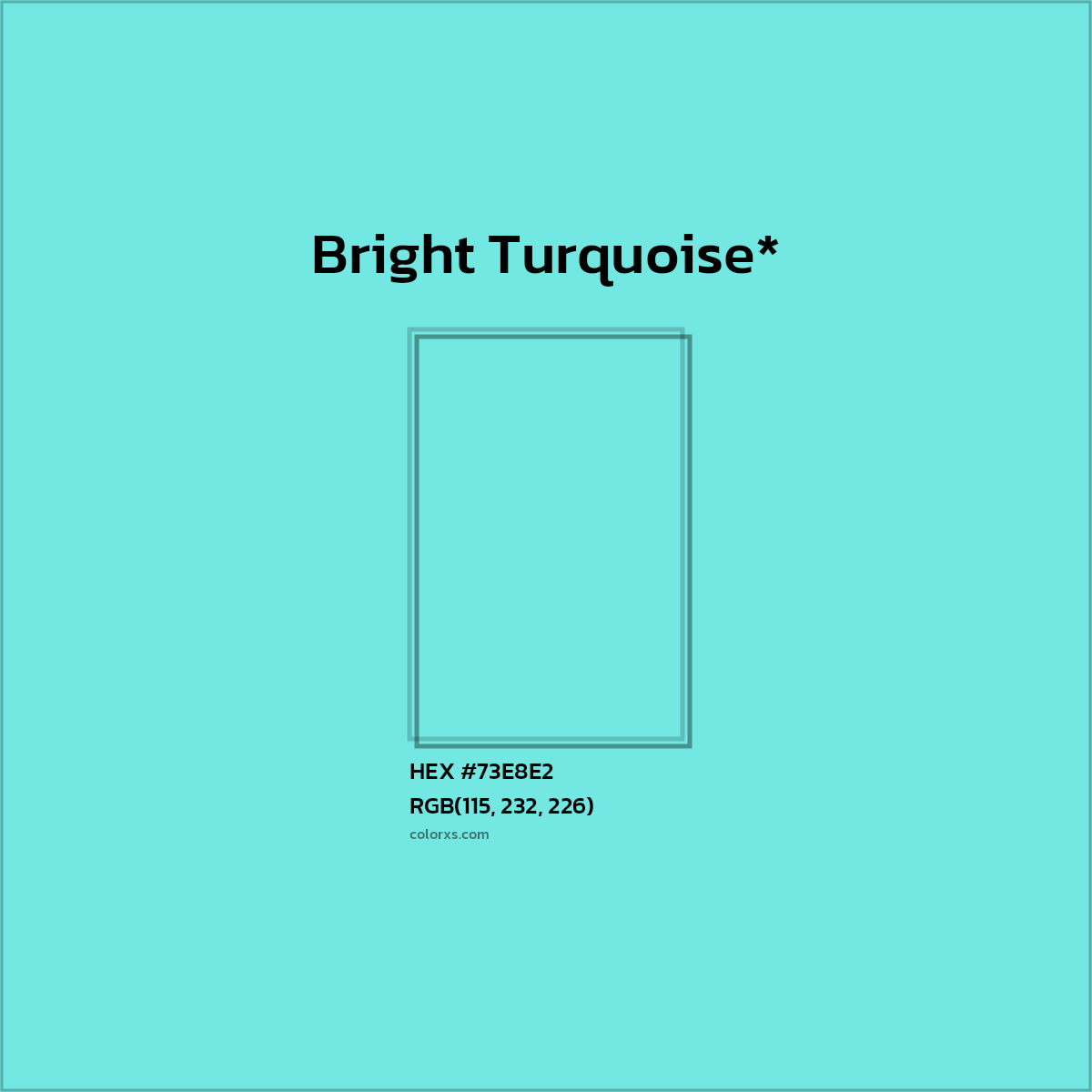 HEX #73E8E2 Color Name, Color Code, Palettes, Similar Paints, Images