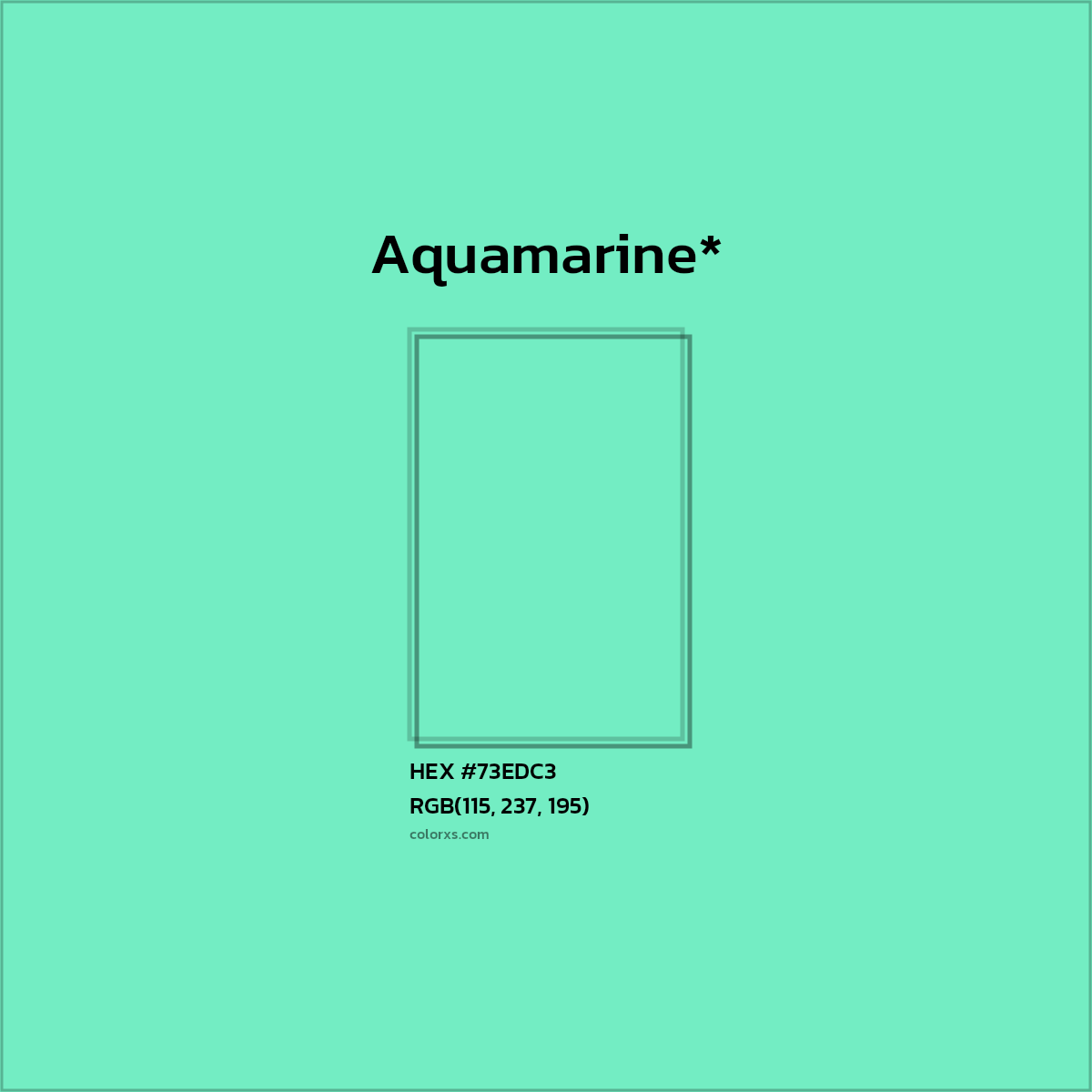 HEX #73EDC3 Color Name, Color Code, Palettes, Similar Paints, Images