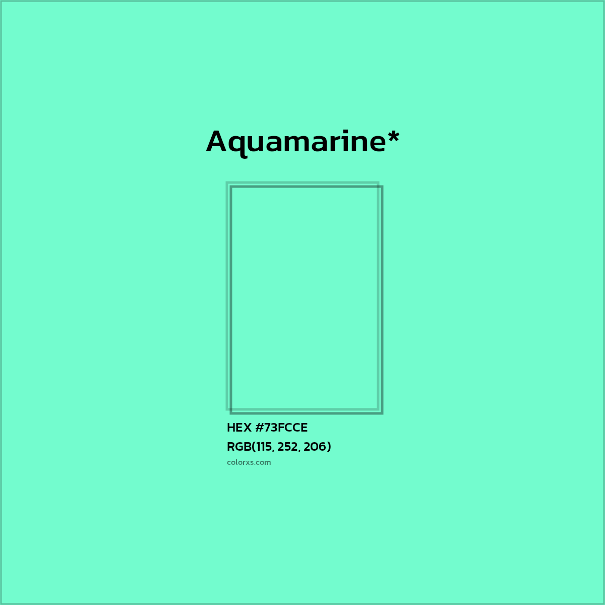 HEX #73FCCE Color Name, Color Code, Palettes, Similar Paints, Images
