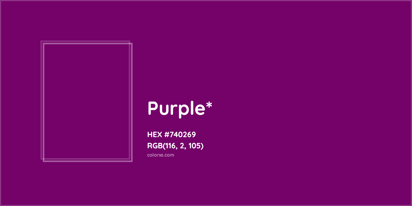 HEX #740269 Color Name, Color Code, Palettes, Similar Paints, Images