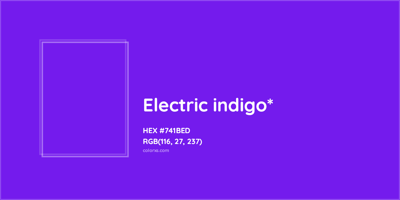 HEX #741BED Color Name, Color Code, Palettes, Similar Paints, Images