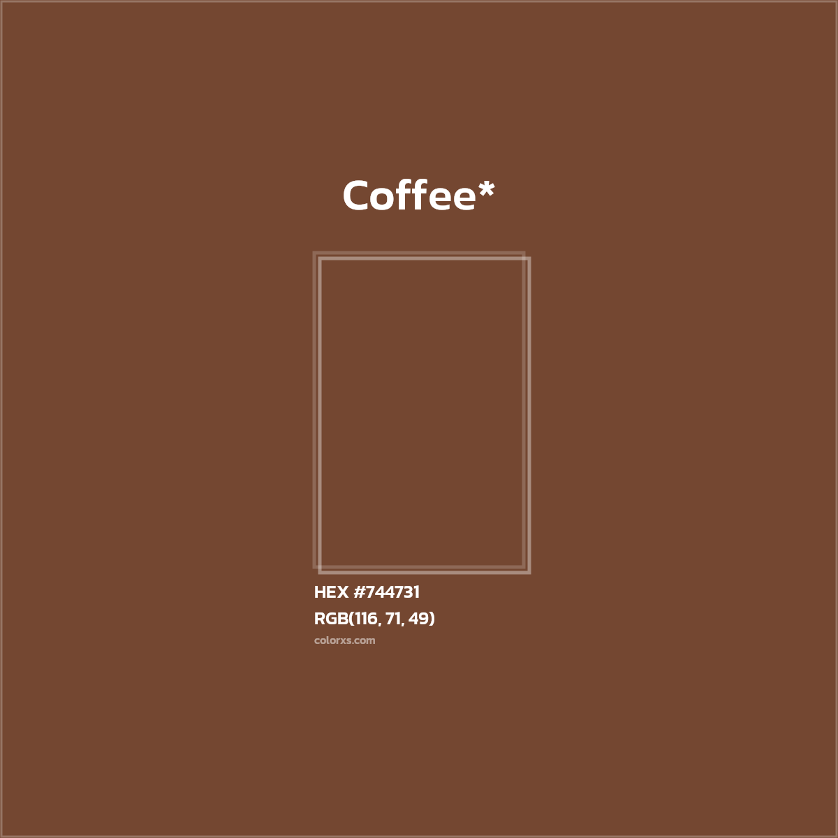 HEX #744731 Color Name, Color Code, Palettes, Similar Paints, Images