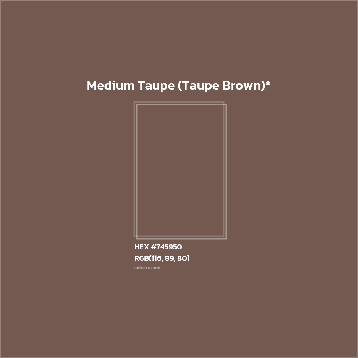 HEX #745950 Color Name, Color Code, Palettes, Similar Paints, Images