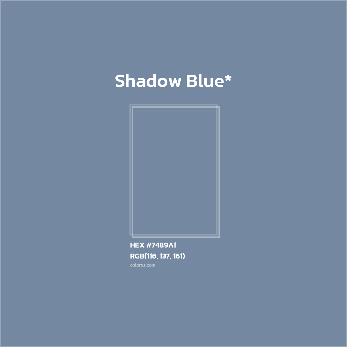 HEX #7489A1 Color Name, Color Code, Palettes, Similar Paints, Images
